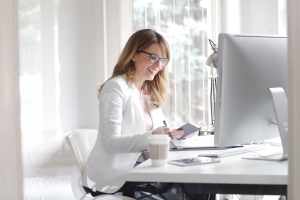 Businesswoman at her workplace