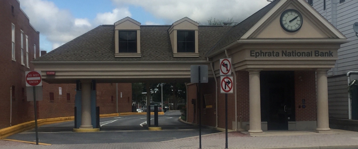Exterior image of the Ephrata National Bank ATM drive-up in Ephrata PA location