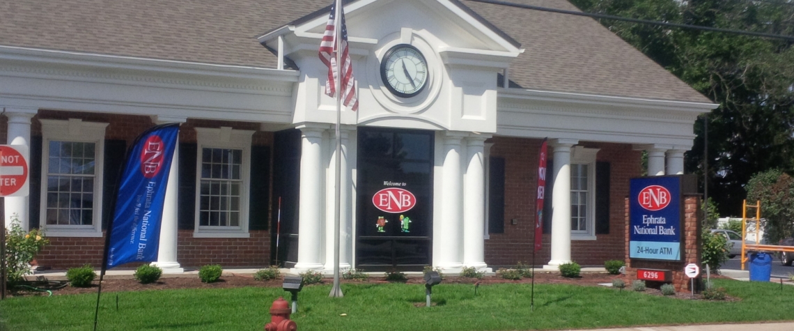 Exterior image of the Ephrata National Bank in the Morgantown PA location