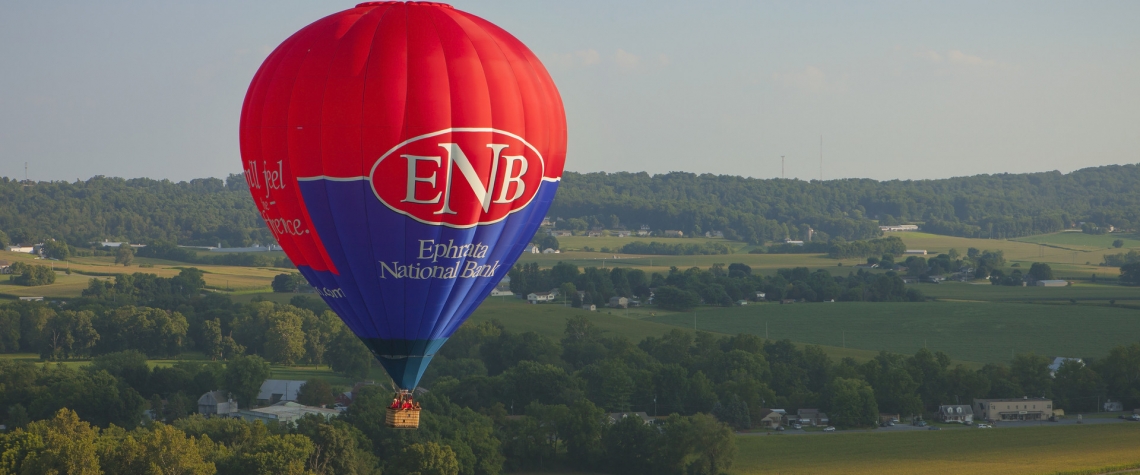 The ENB balloon over scenic Lancaster county