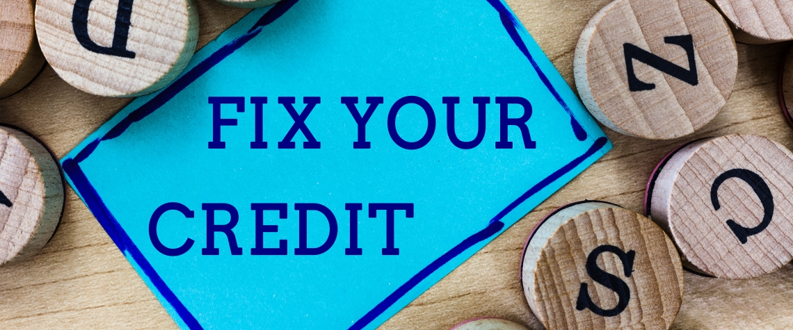 Word writing text Fix Your Credit. Business concept for Keep balances low on credit cards and other credit.