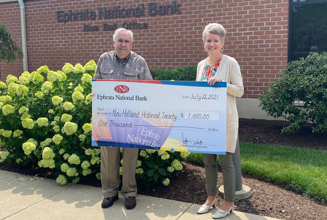 ENB presentation of a large check to the Historical Society