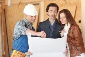 Couple with a builder