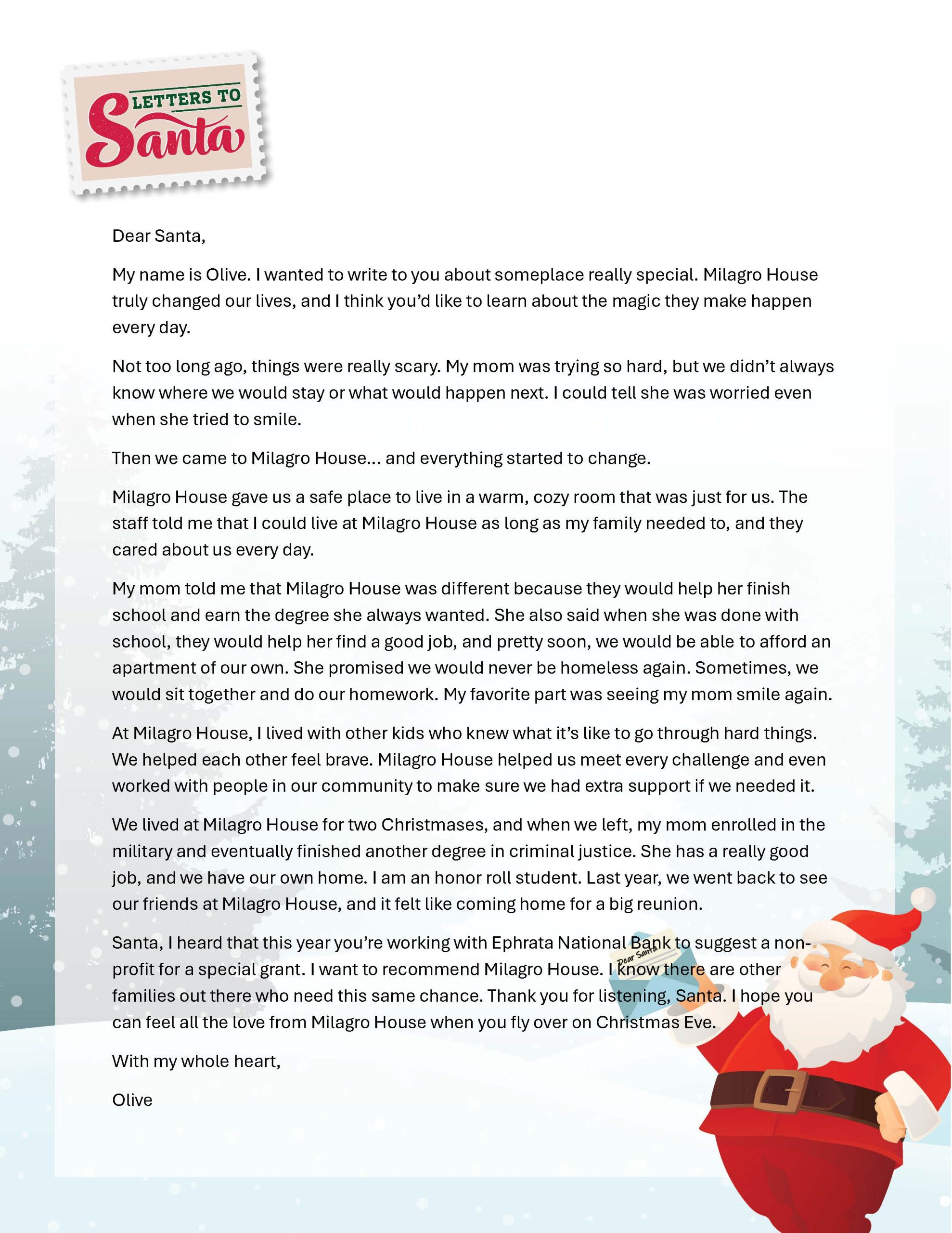 Milagro House Letter